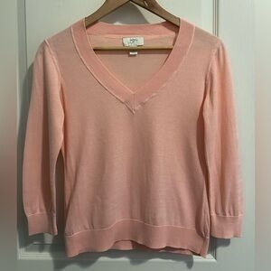 LOFT Women's Soft Pink V-Neck Sweater